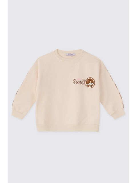Panço Kız Bebek Ekru Sweatshirt
