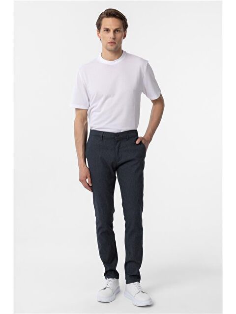 Süvari Lacivert Slim Armürlü Pantolon - S000460466-21164