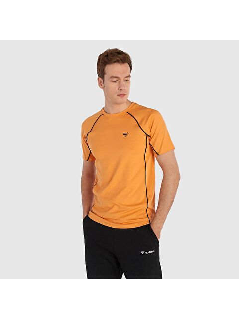 Hummel Cesar Erkek Turuncu Yuvarlak Yaka Spor Tişört