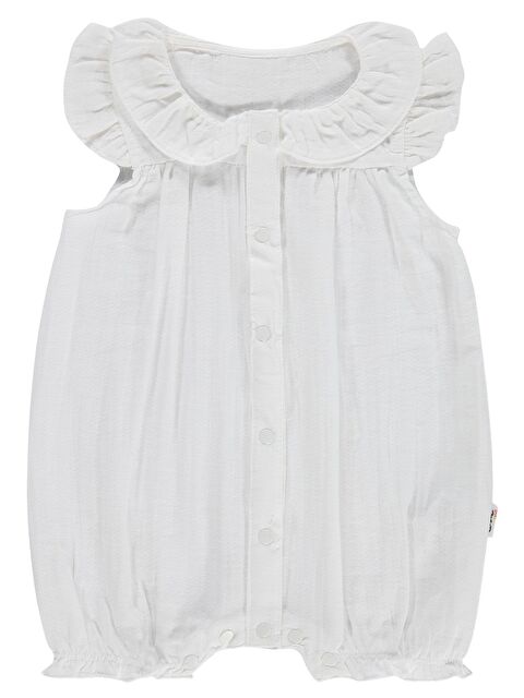 Civil Baby Kol Ve Yaka Fırfırlı 6-18 Ay Tulum - Beyaz