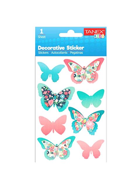 Tanex Kids Sticker Parlak Kelebek 8 Parça (25079) - S000360328-23173
