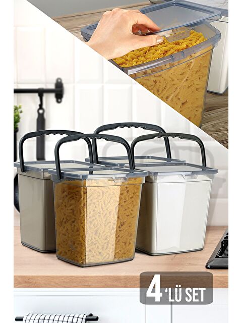 Meleni Home 4'lü Un Ve Bakliyat Kabı 6 Litre Platin Serisi - S000382898-29666