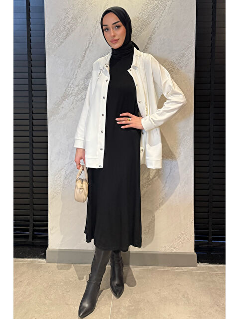 Julude Bisiklet Yaka Sıfır Kol İçlik Elbise - S000365210-19351