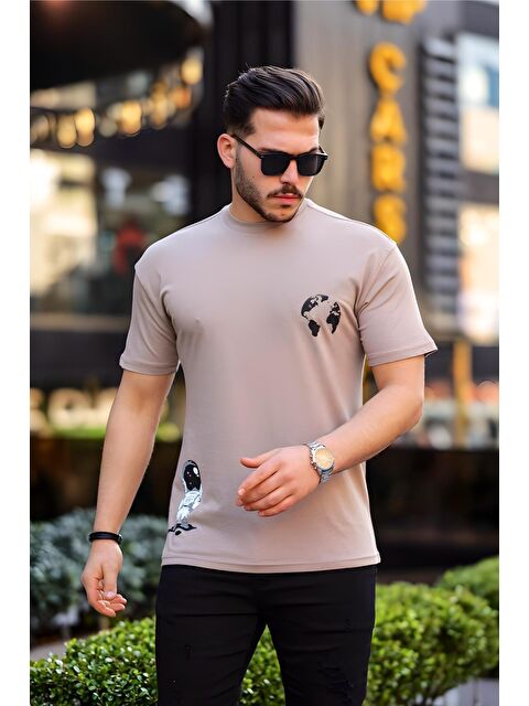 Oksit Trc 2778 Astro Baskılı Bisiklet Yaka Erkek Tişört