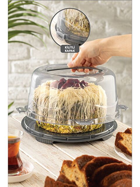 Meleni Home Kilitli Kapaklı Pasta Kek Börek Borcam Taşıma Ve Saklama Kabı - S000382916-29666