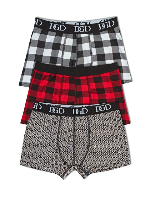 Hnx Pamuklu Desenli Erkek Şort 3'lü - S000126950-37444