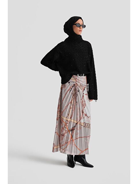 ARMİNE Pullu Kazak 24K3608 Siyah - S000354338-19351