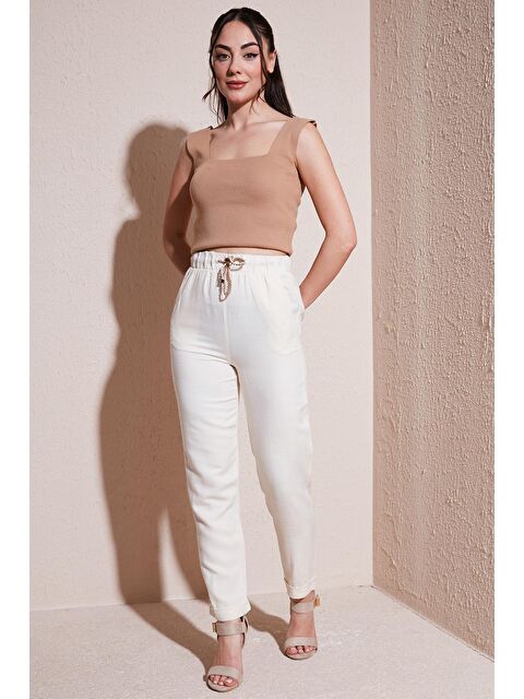 Fashion Friends Pamuklu Relaxed Fit Kadın Pantolon 24Y0250K1 - S000222651-26406