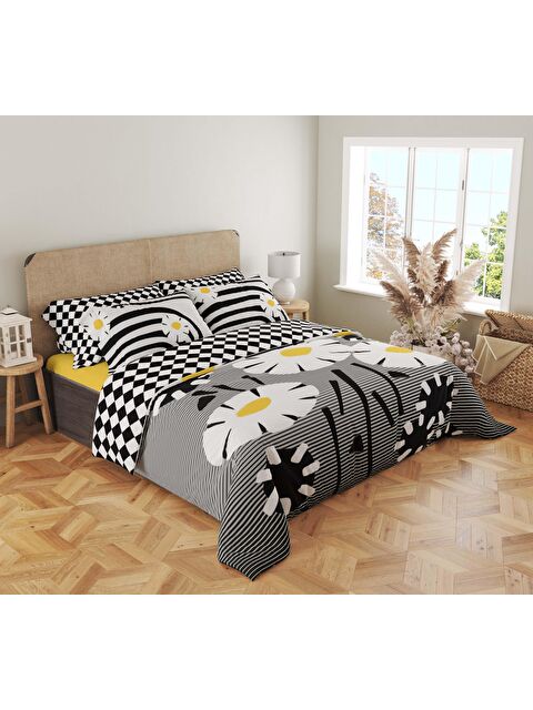 Evmila Baskılı,Desenli Çift Kişilik Nevresim Takımı (ÇARŞAFSIZ) 200x220 cm - S000244382-23173
