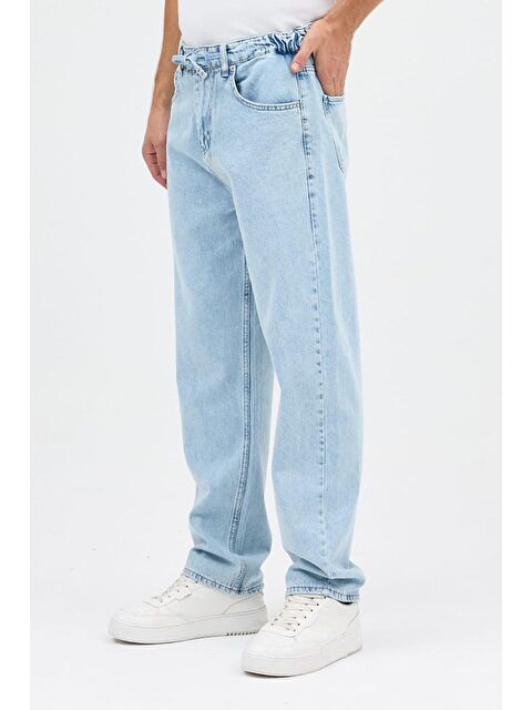 Oksit Reax 896 Beli Lastikli İpli Baggy Bol Kesim Jean Pantolon - S000436744-17437
