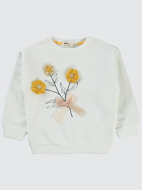 Civil Girls Kız Çocuk Sweatshirt 2-5 Yaş Ekru - S000305534-19965