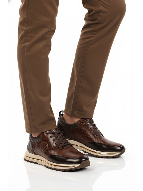 Voyager Kahve Hakiki Deri Bağcıklı Erkek Sneaker M112 M - S000469429-19413