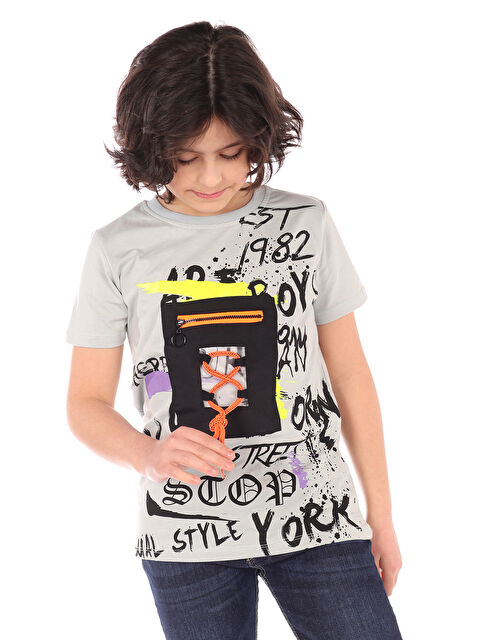 Toontoykids Erkek Çocuk Armalı Önü Yazı Baskılı Tişört - S000417865-526