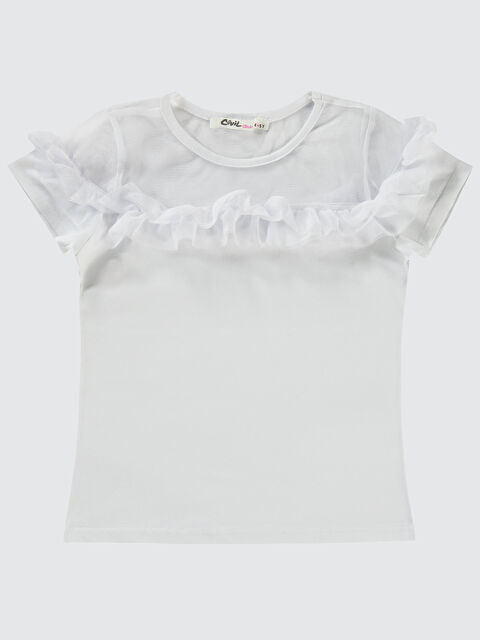 Civil Girls Kız Çocuk Tişört 4-9 Yaş Beyaz