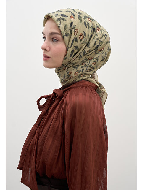 Fresh Scarfs Leana Desen Pamuklu Viskon Eşarp Çağla - S000458591-14939