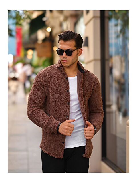 Comstar Erkek Kürklü Pelüş Rahat Kalıp Gömlek