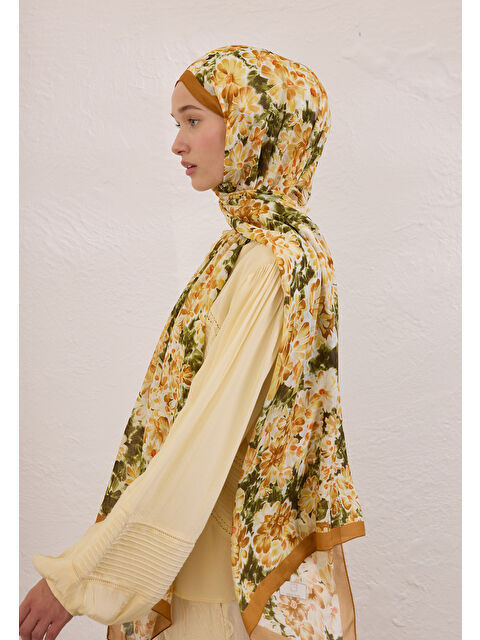 Fresh Scarfs Cherry Blossom Desen Rami Şal Işığı - S000420267-29736