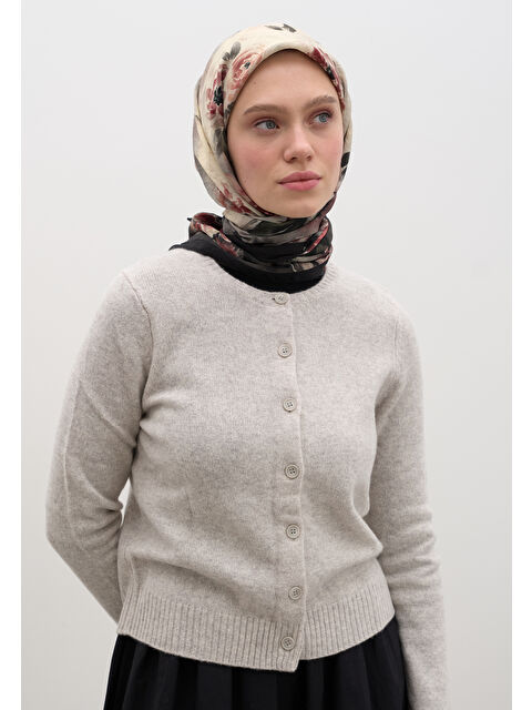 Fresh Scarfs Marıelle Desen Pamuklu Viskon Eşarp Siyah - S000458593-19351