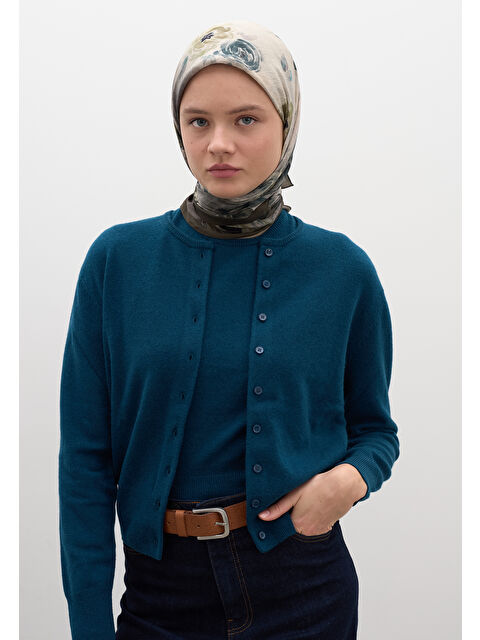 Fresh Scarfs Marıelle Desen Pamuklu Viskon Eşarp Haki - S000458593-18547