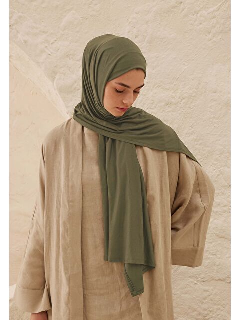 Fresh Scarfs Penye Şal Küf Yeşili - S000420272-7484