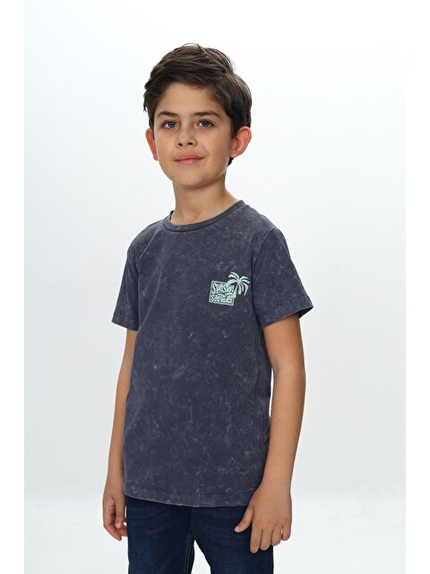 Toontoykids Erkek Çocuk Yıkamalı Göğsü Baskılı Tişört - S000371700-29666