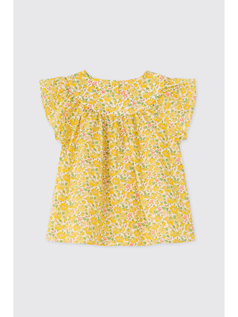 Panço Liberty Kumaş Çiçek Desenli Kız Bebek Bluz