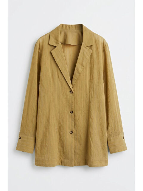 QUZU Transparan Dokulu Gömlek Ceket Bej - S000526370-19928