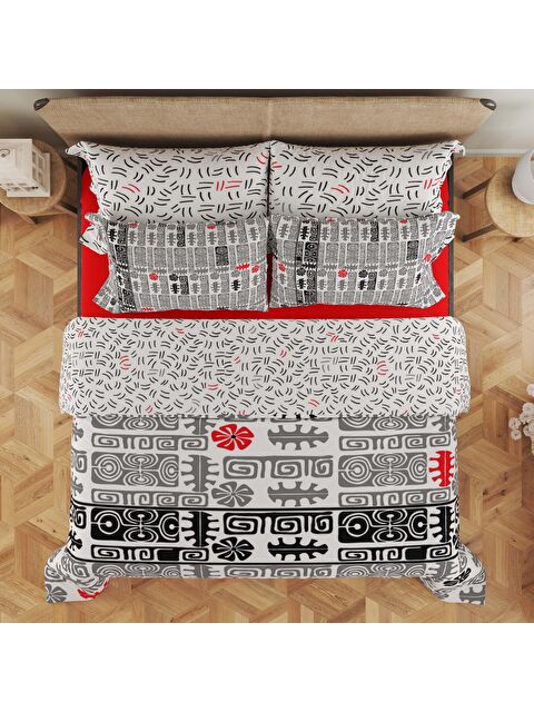 Evmila Baskılı,Desenli Çift Kişilik Nevresim Takımı (ÇARŞAFSIZ) 200x220 cm - S000244383-23173