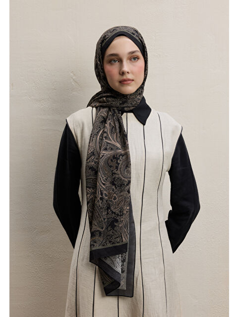 Fresh Scarfs Dark Bohemıan Desen Şal Siyah - S000420270-19351