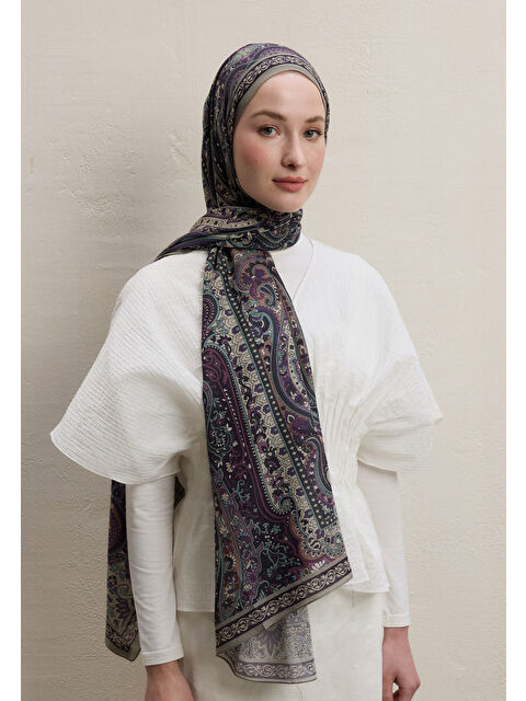 Fresh Scarfs Zaıra Desen Şal Lavanta - S000420275-475