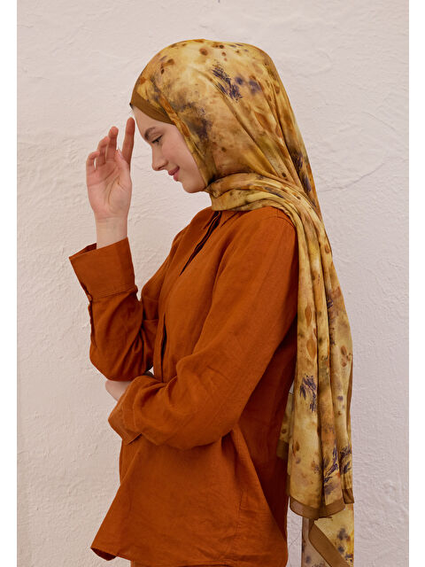 Fresh Scarfs Naomı Desen Rami Şal Toprak - S000420279-14742