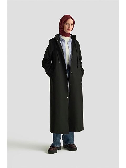 ARMİNE Kapüşonlu Manto 25K8111 Siyah - S000490945-19351