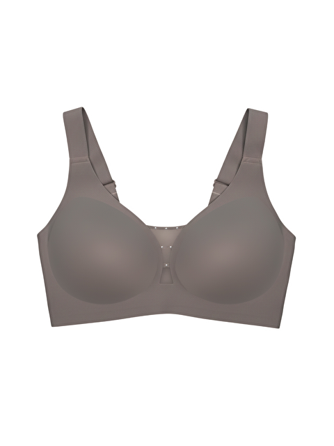 Cottonhill Seamless Bra - Balance | Kahverengi Lazer Kesim Taşlı Dikişsiz Toparlayıcı Büyük Beden Kadın Sütyen
