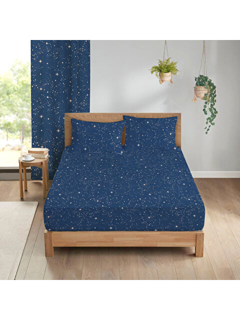 Evmila Çiçek Desenli Baskılı 180x200 Çift Kişilik Lastikli Çarşaf Seti - S000291116-23173