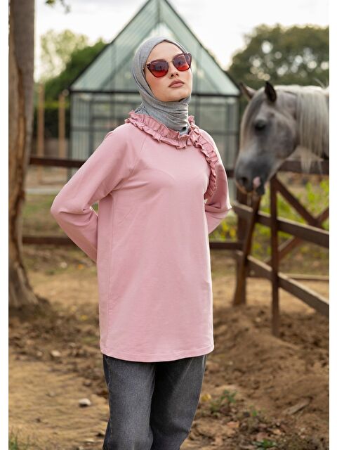 Mayovera Tasarım Mayo Tesettür Eşofman Üstü -Pembe - S000473470-20024