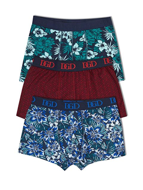 Hnx Pamuklu Desenli Erkek Şort 3'lü - S000126950-27074