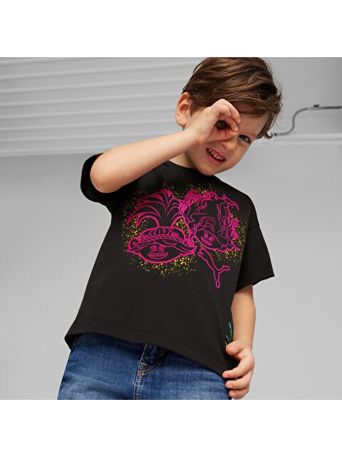 Puma X Trolls Graphic Erkek Çocuk Siyah Yuvarlak Yaka Tişört - S000490951-19351