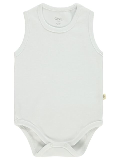 Civil Baby Organik 5 li Sıfır Kol 3-9 Ay Çıtçıtlı Badi - Ekru 3-6 Ay - S000493066-19965