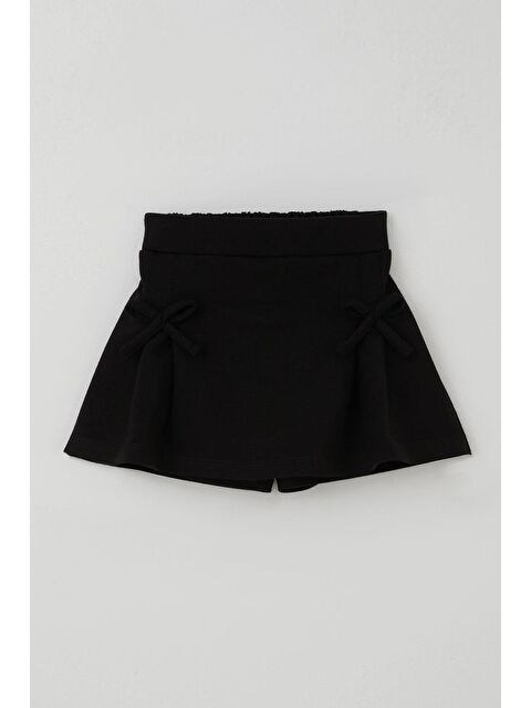 Breeze Kız Çocuk Şort Etek Fiyonk Aksesuarlı Lastikli Siyah (3-7 Yaş) - S000493075-19351