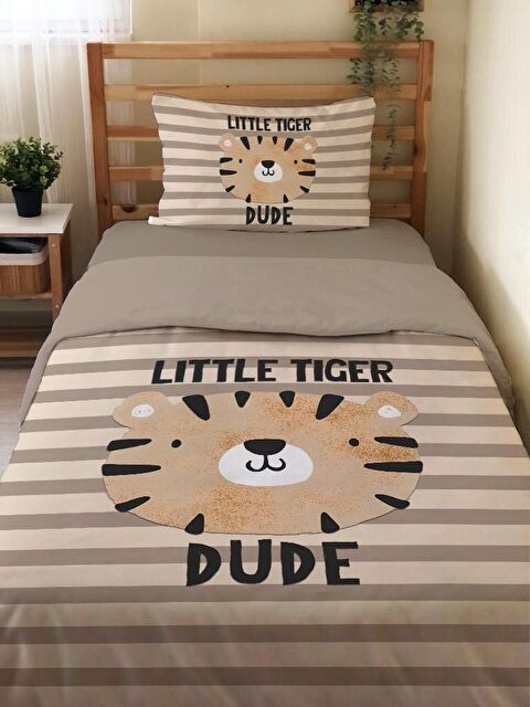 Evmila Çift Taraflı Hayvan Desenli Çarşafsız 2'li Takım  Tek Kişilik Nevresim Takımı 160x220 Cm - S000123740-23173