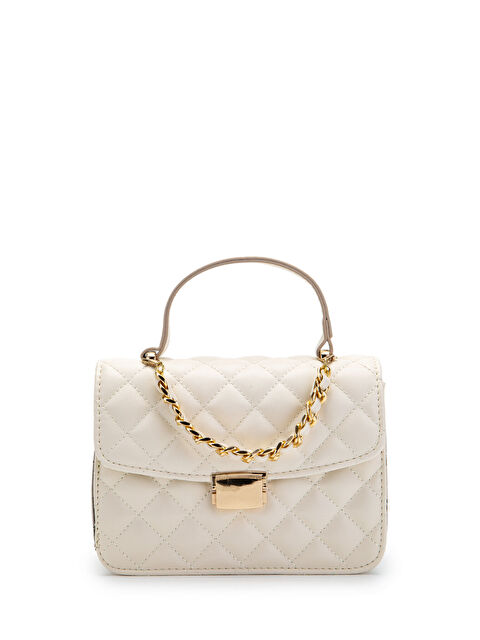 Minebag Gold Zincir Charm Detaylı Isabella Kadın Çapraz Çanta Krem - S000519105-19966