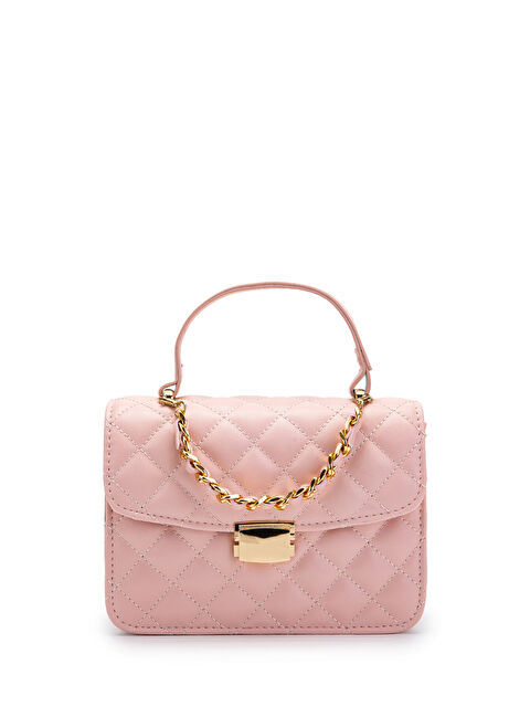 Minebag Gold Zincir Charm Detaylı Isabella Kadın Çapraz Çanta Pudra - S000519105-37186