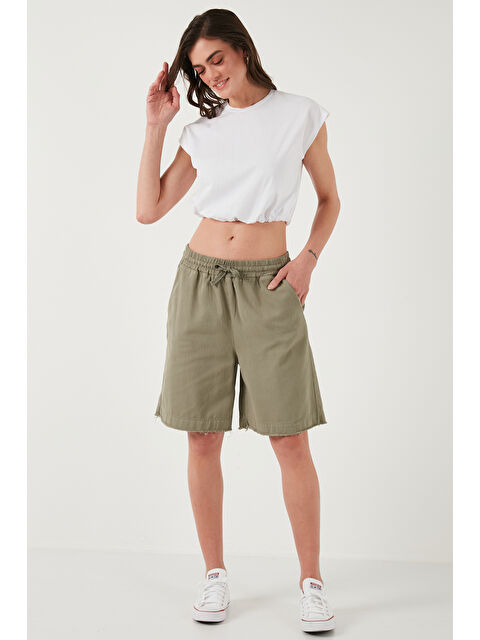 Lela Pamuklu Standart Fit Normal Bel Bağlamalı Cepli Şort 668Yp5326 - S000355469-17354