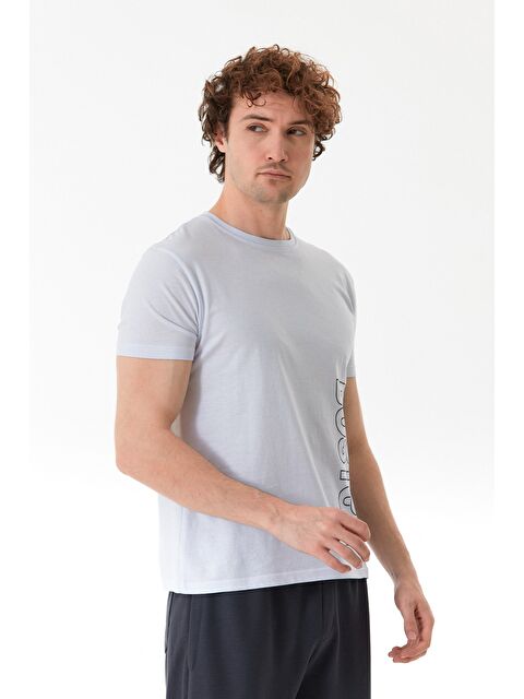 Fullamoda Boston Yazı Baskılı Bisiklet Yaka %100 Pamuk Tişört - S000380500-20063