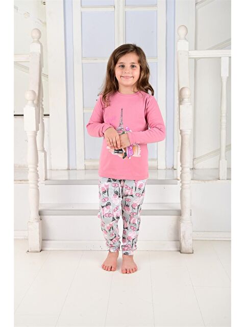 Vitmo Kız Çocuk Uzun Kollu Pijama Takımı Paris Girl Nar - S000493087-20048