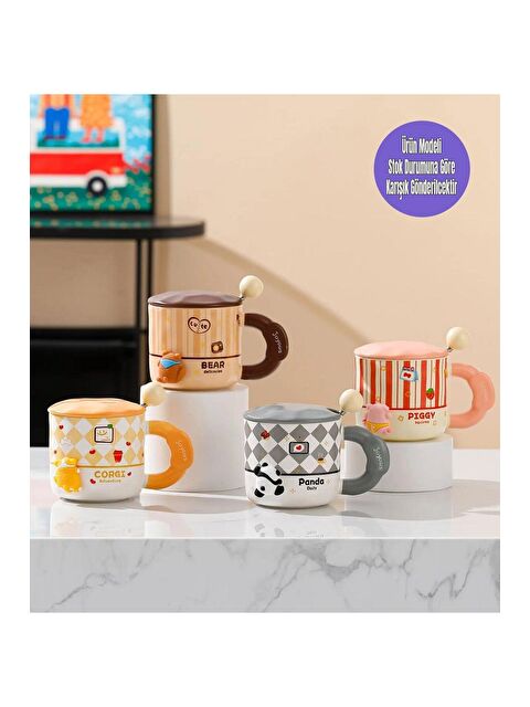 Bam Hediyelik Eşya Sevimli Hayvanlar Mıknatıslı Seramik Kupa - S000343883-23173