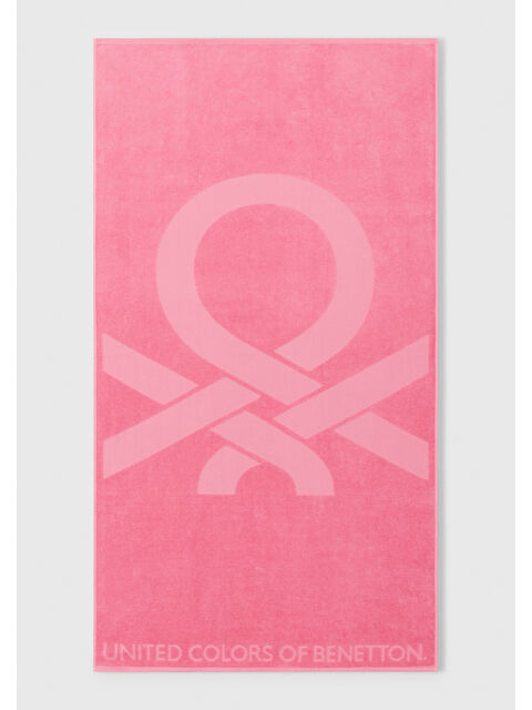 United Colors Of Benetton Unisex Pembe %100 Pamuk Logolu Plaj Havlusu - S000415924-20024