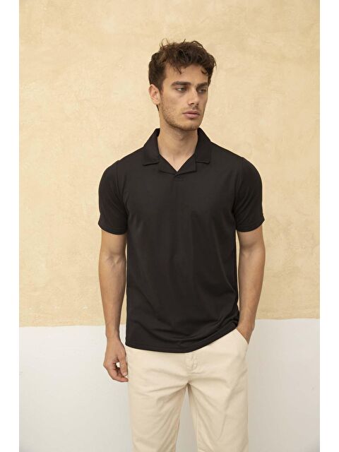 Tarz Cool Waffle Kumaş Polo Yaka Tişört - S000176121-19351