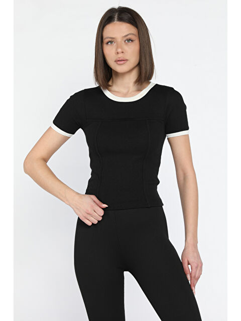 Gülseli Kadın Bisiklet Yaka Dikiş Detaylı Kaşkorse Bluz - S000365005-19351