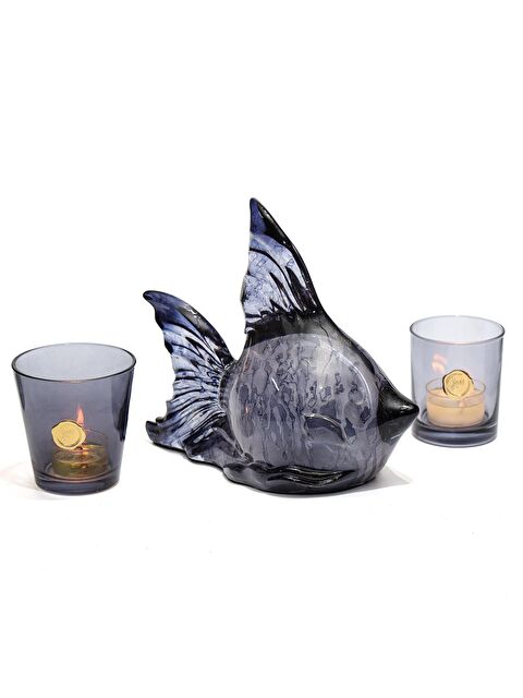 Missi Dekoratif Ocean Art Siyah Balık Heykeli (23 cm) - S000458025-19351
